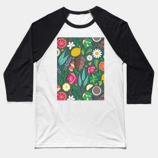 Aromatherapy essentials // pattern // green background Baseball T-Shirt